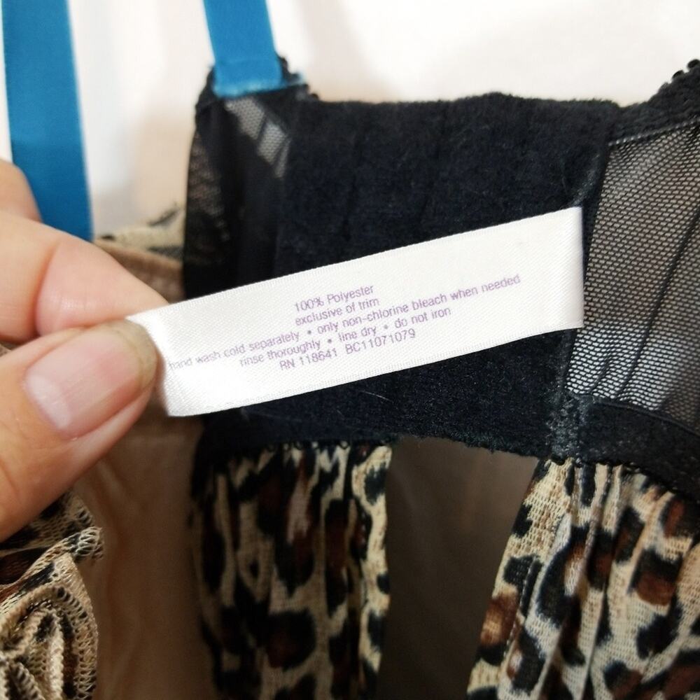 Cacique leopard nitie built in bra blue accent XS - Picture 6 of 6